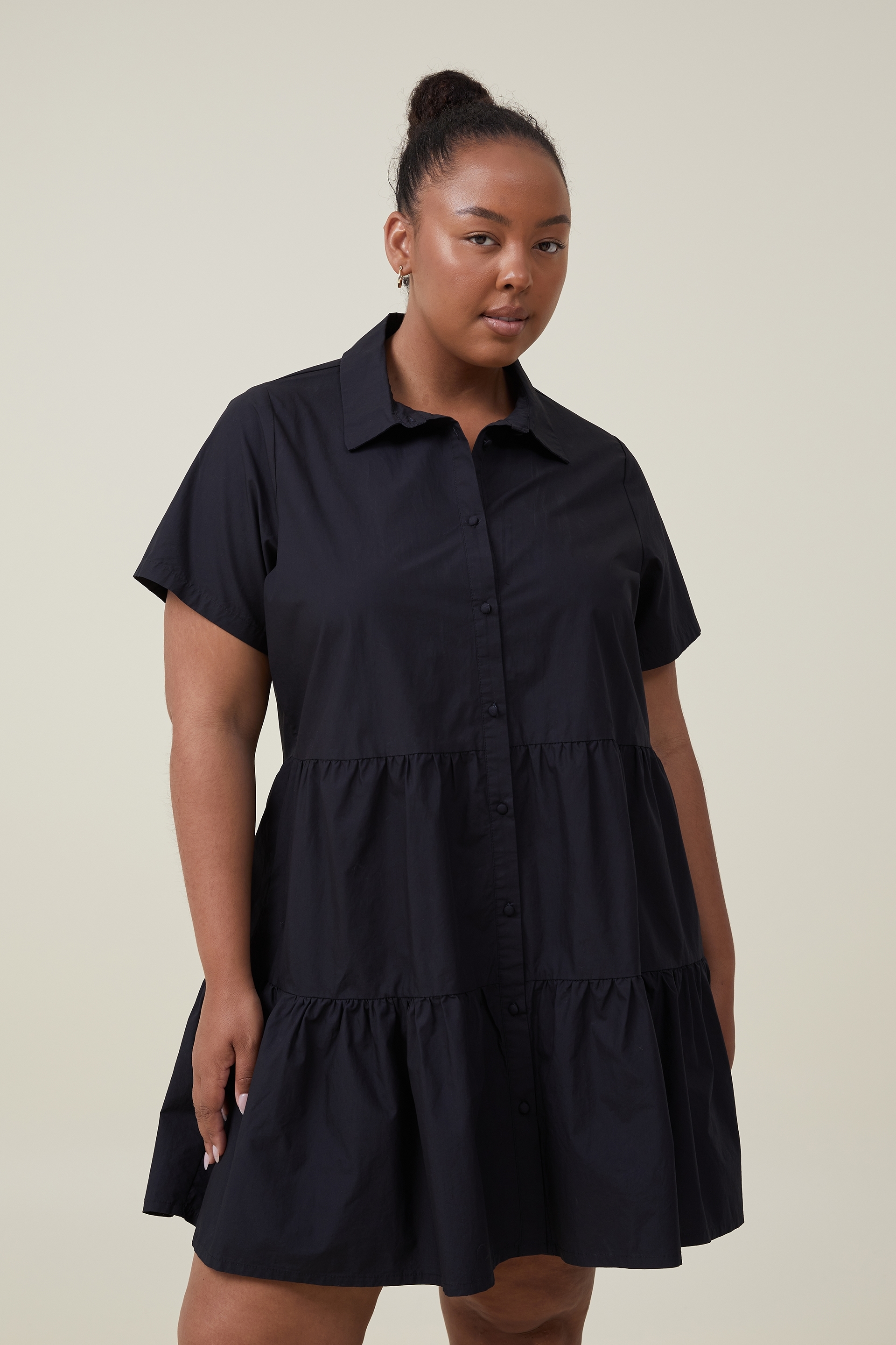 Cotton On Women - Curve Woven Nikki Mini Shirt Dress - Black