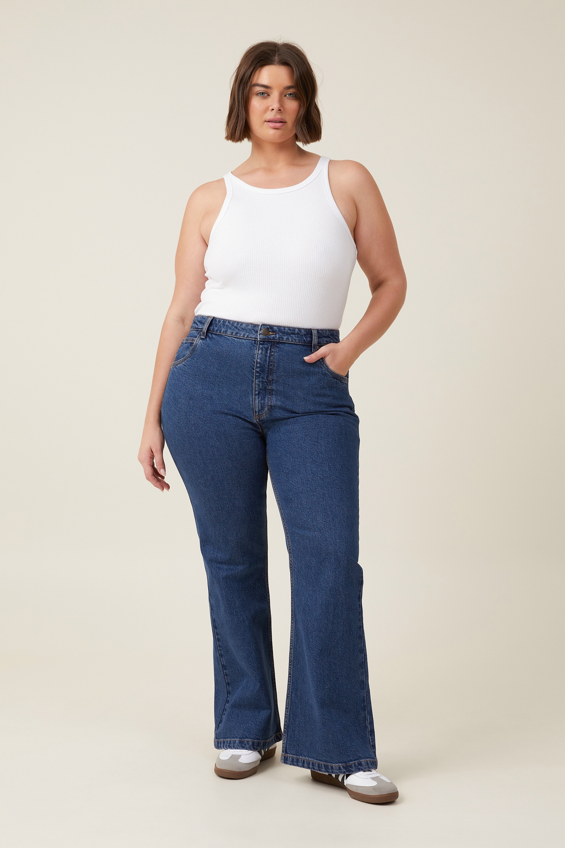 726 High Rise Flare Women's Jeans (plus Size) Medium Wash, 56% OFF