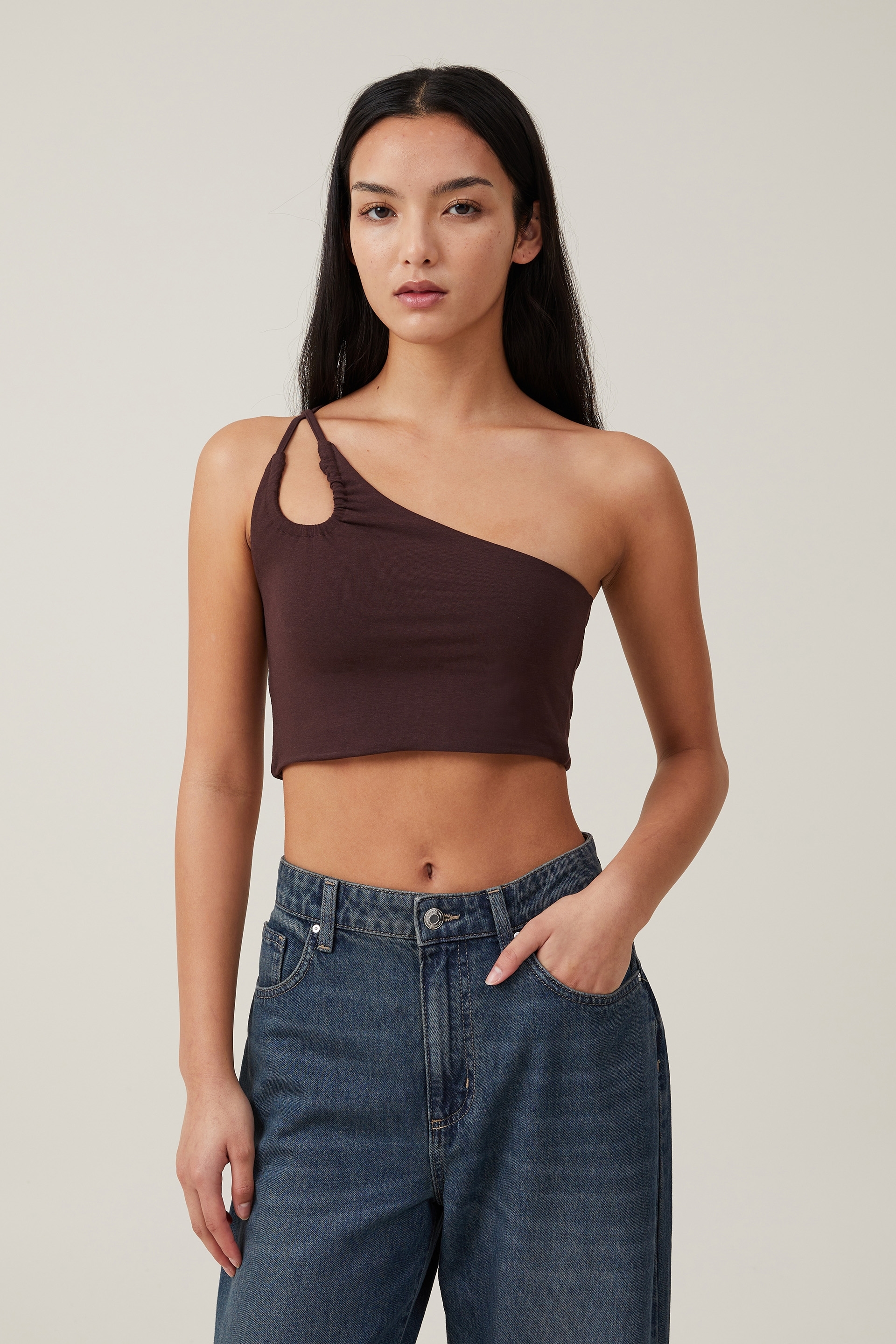 Belle One Shoulder Gathered Crop