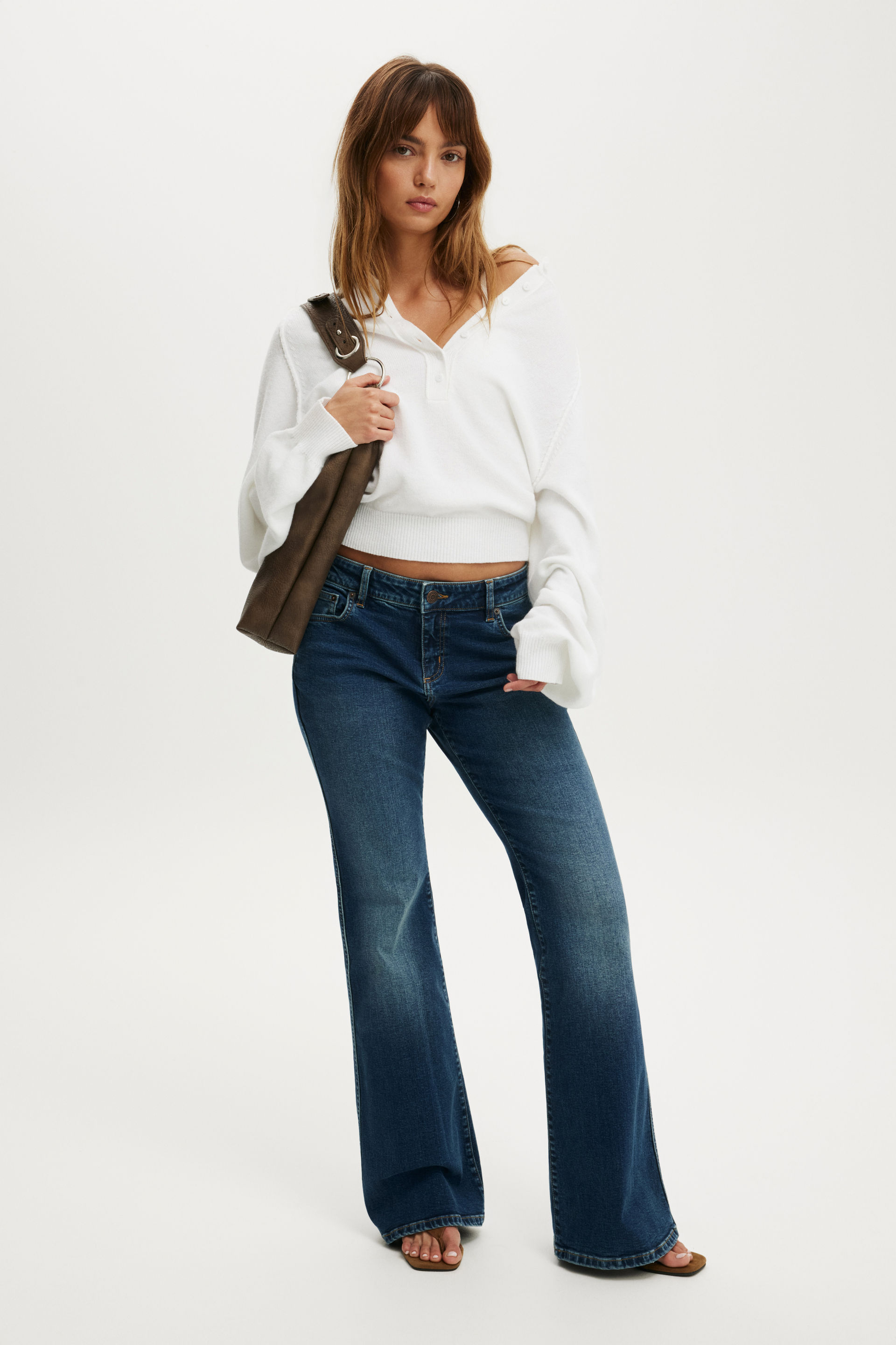 Cotton On Women - Petite Mid Rise Bootcut Jean - Solace blue