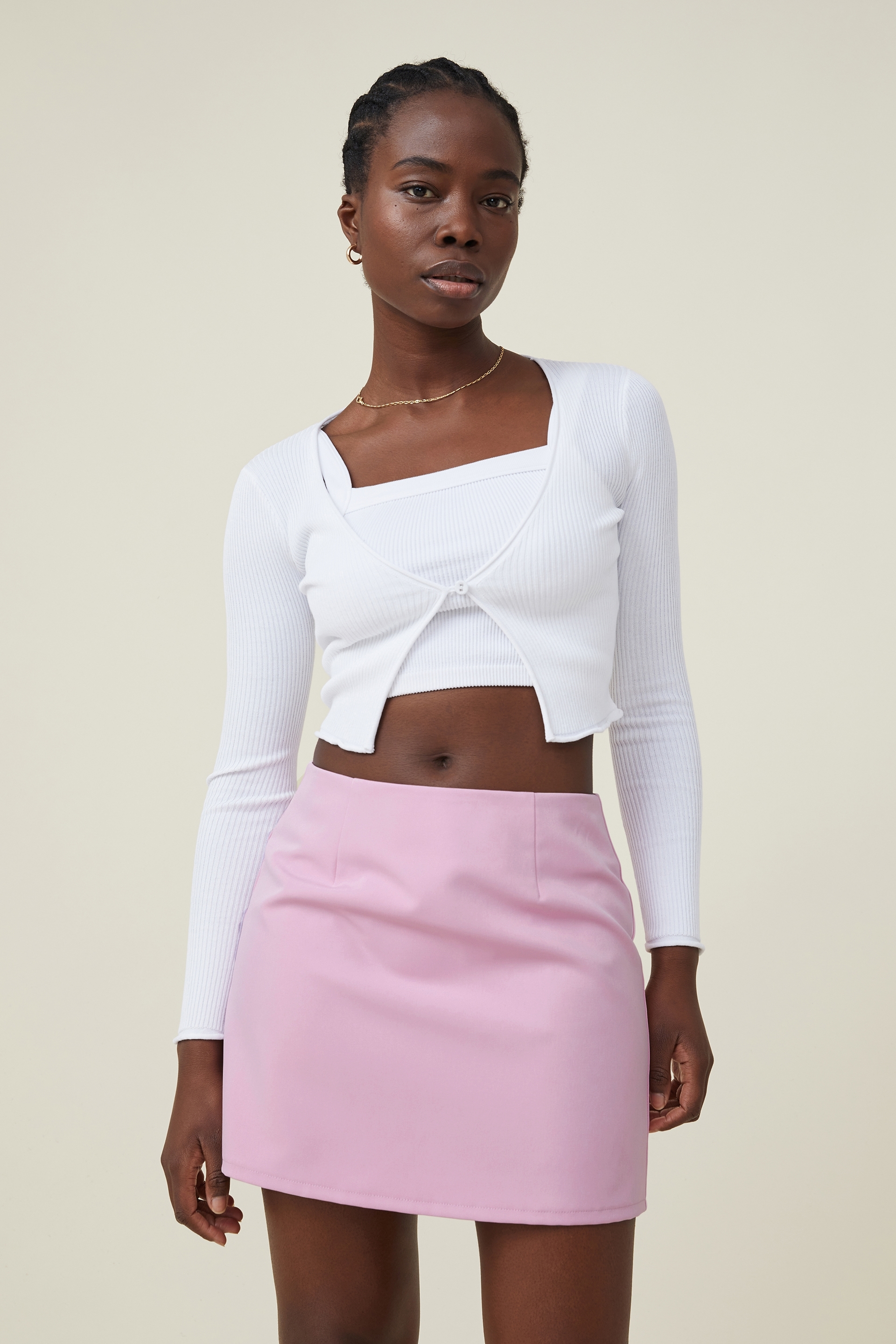 Cotton On Women - Soft Suiting Mini Skirt - Lavender