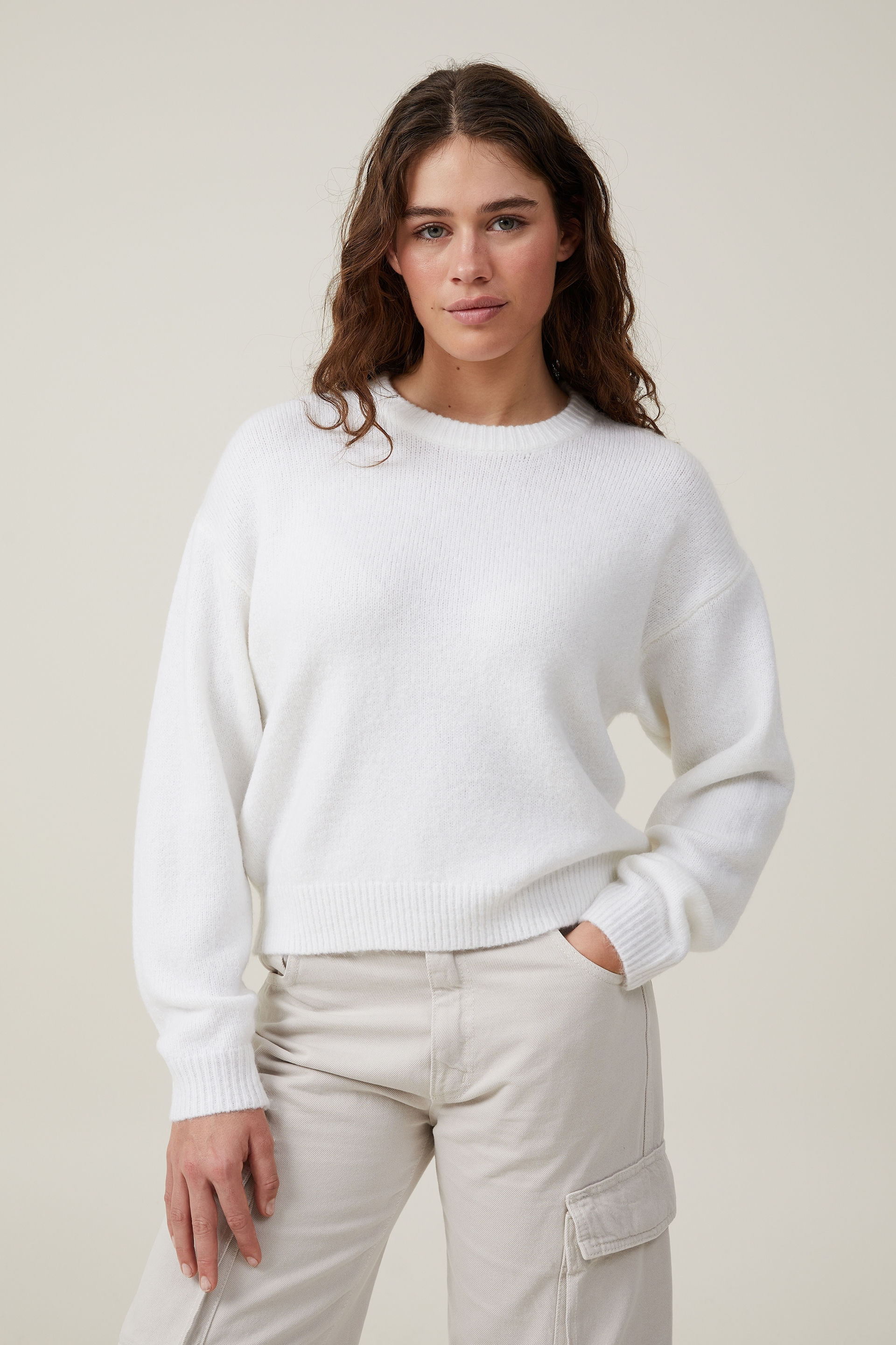 Cotton On Women - Everything Crew Neck Pullover - White