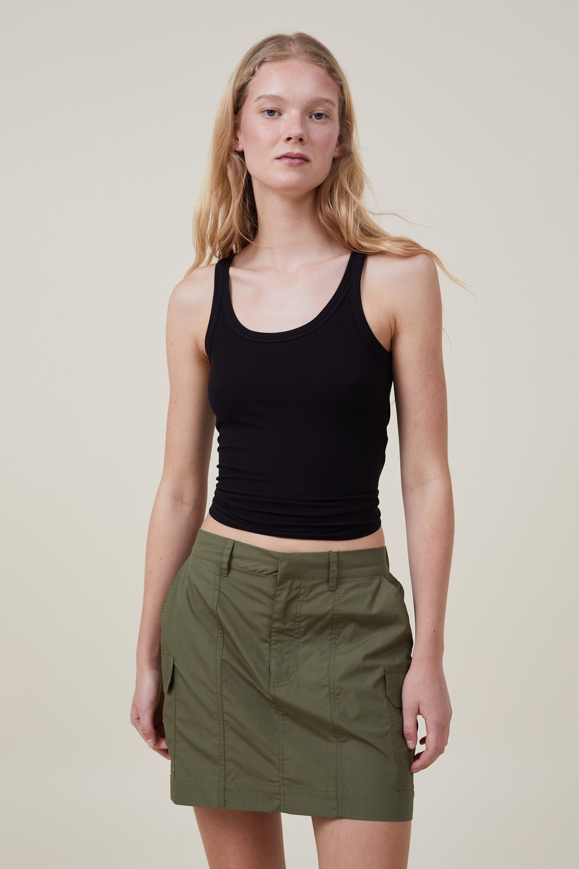 Cotton On Women - Scout Cargo Mini Skirt - Khaki green