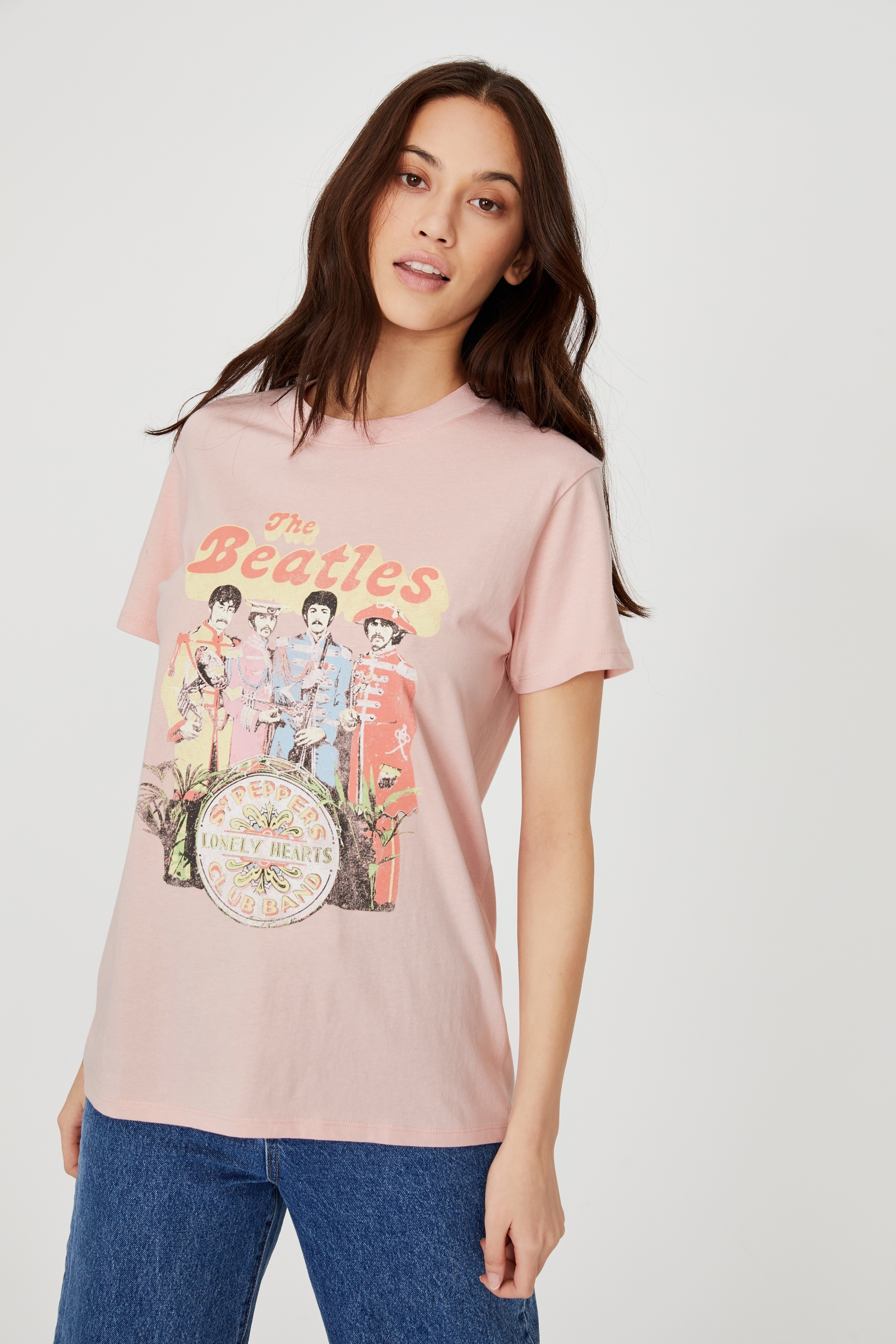 Cotton On Women - Classic Band T Shirt - Lcn app the beatles sgt peppers/pink glow