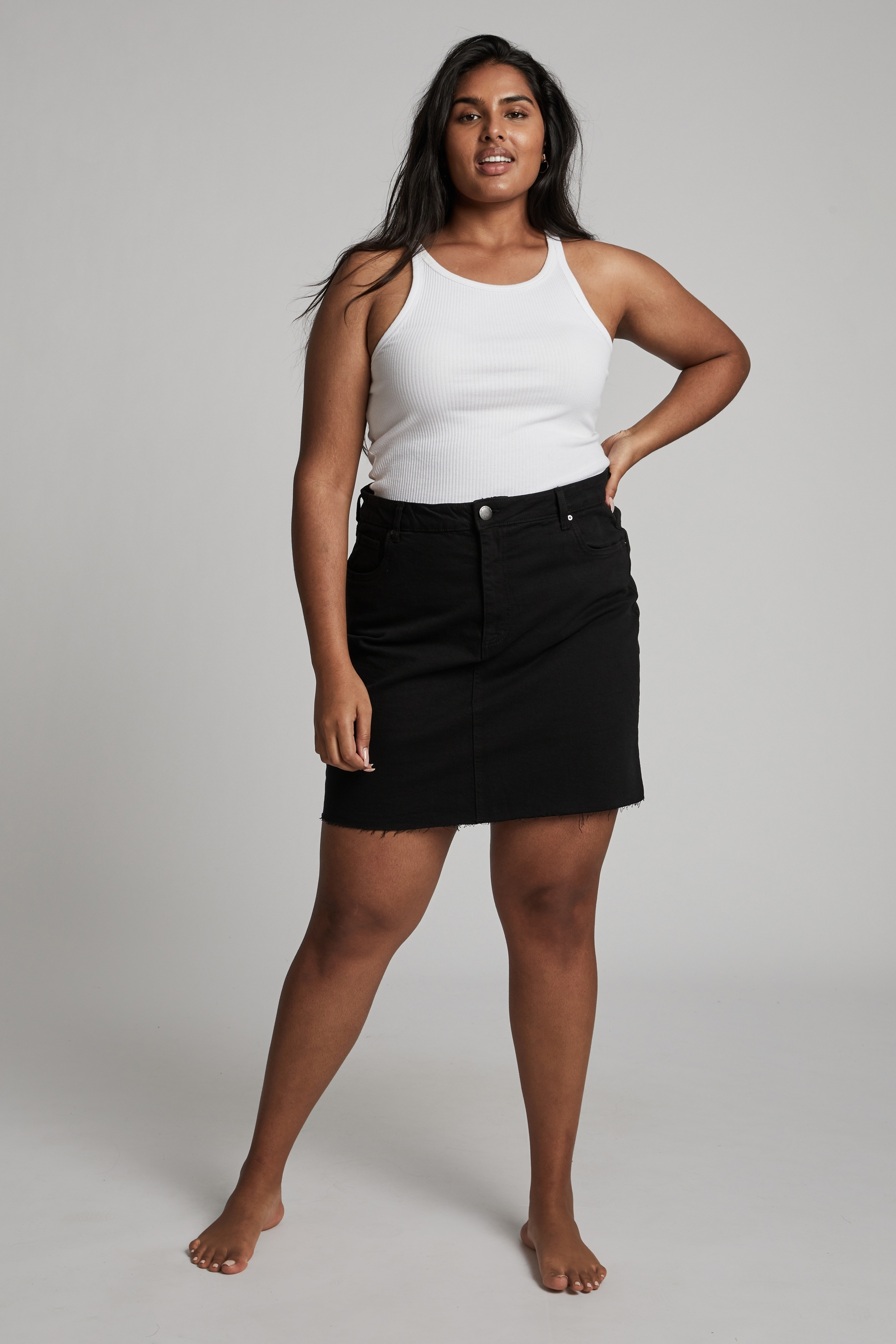 Cotton On Women - Curve Denim Mini Skirt - Black
