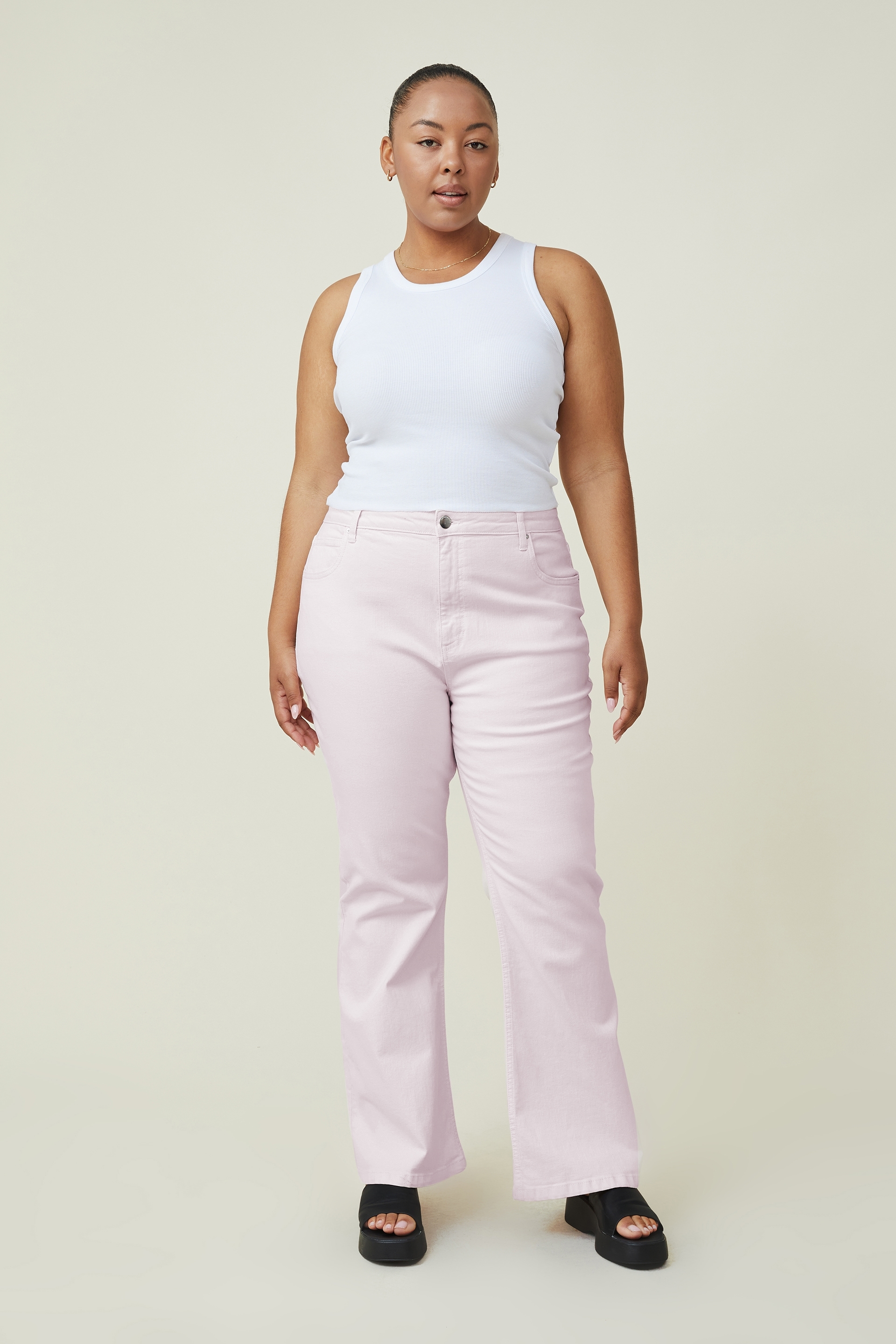 Cotton On Women - Curve Original Flare Jean - Soft pink