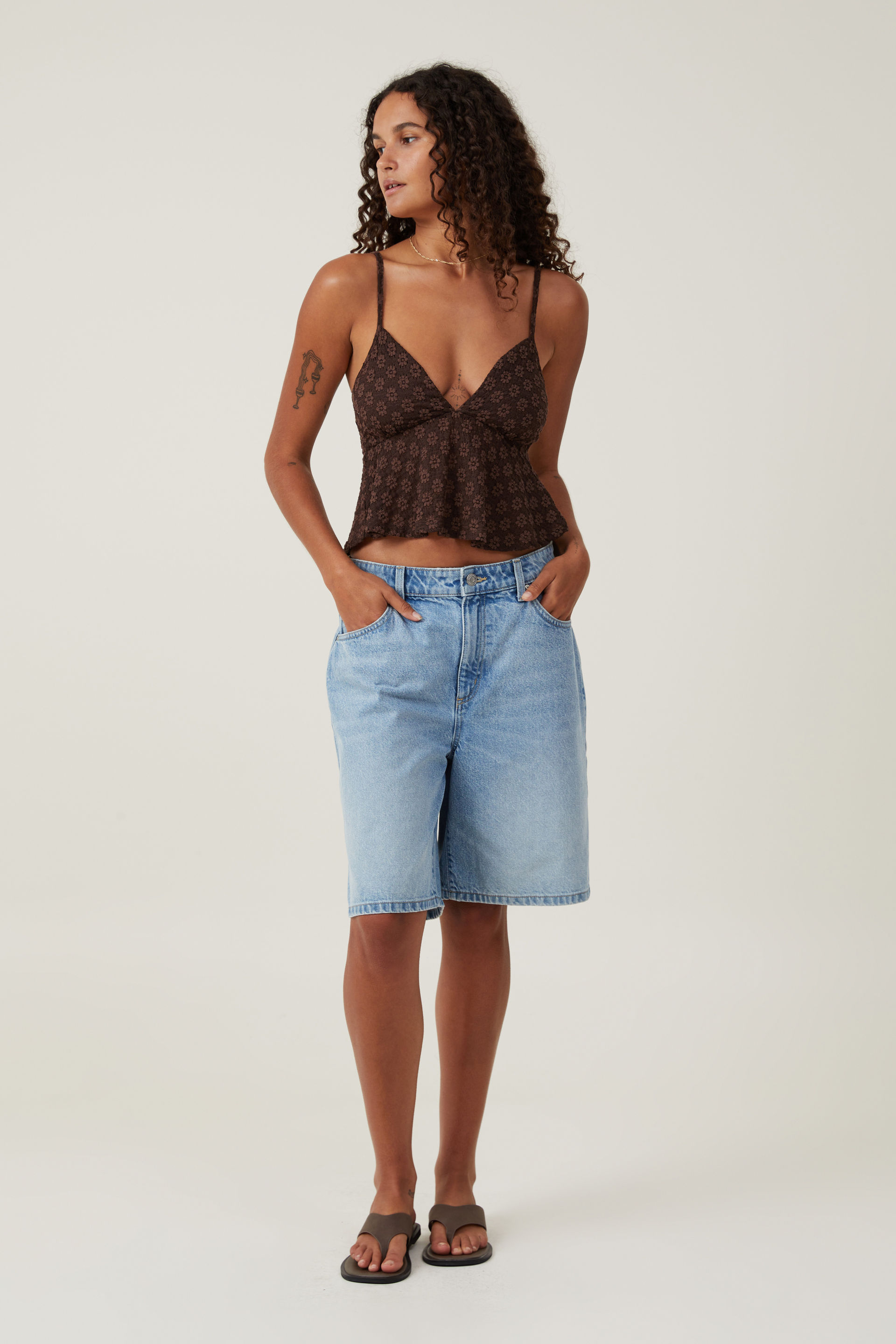 Denim Babydoll Top in Lunar Wash