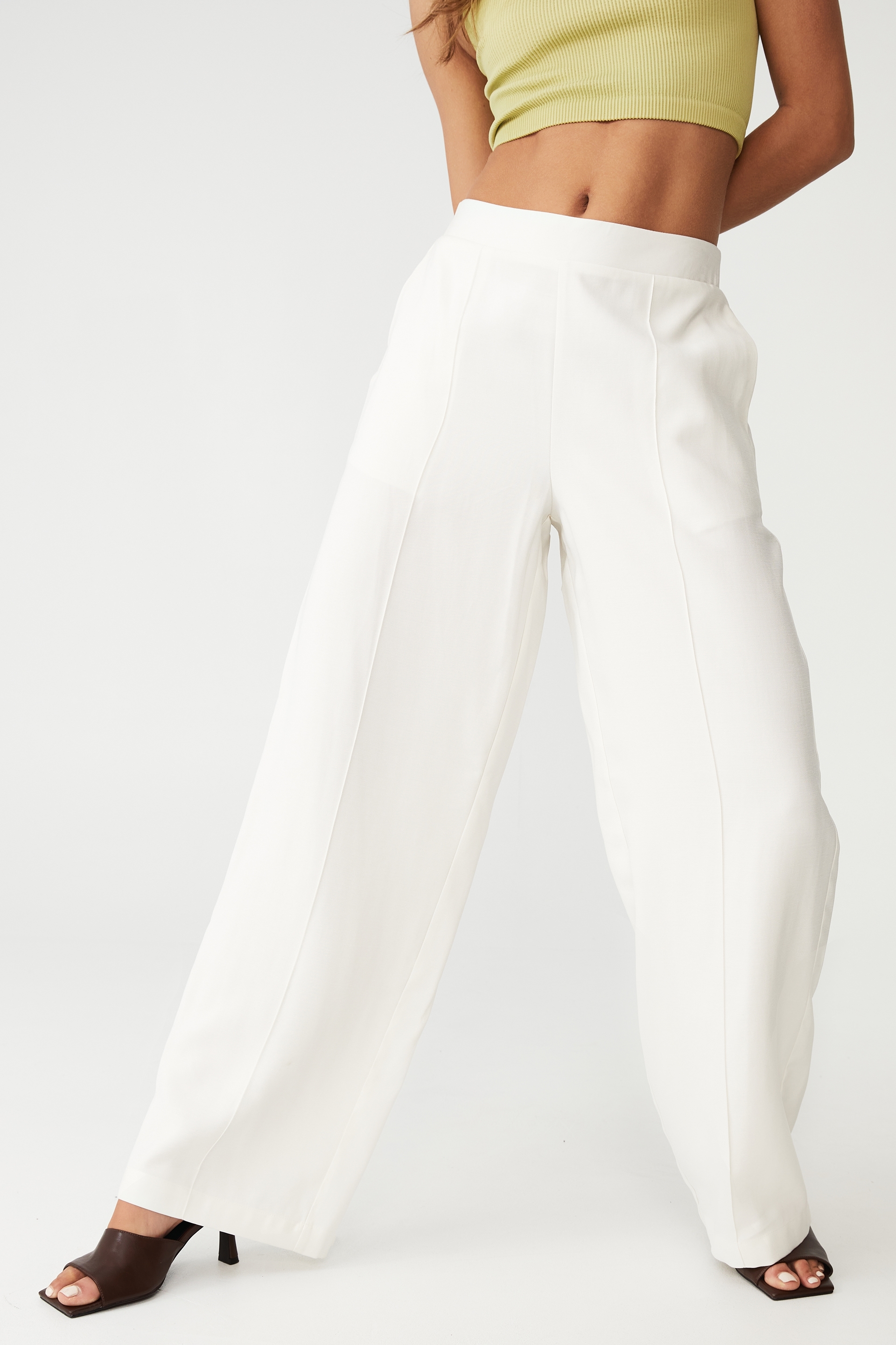 Cotton On Women - Straight Pintuck Pant - Chalk white