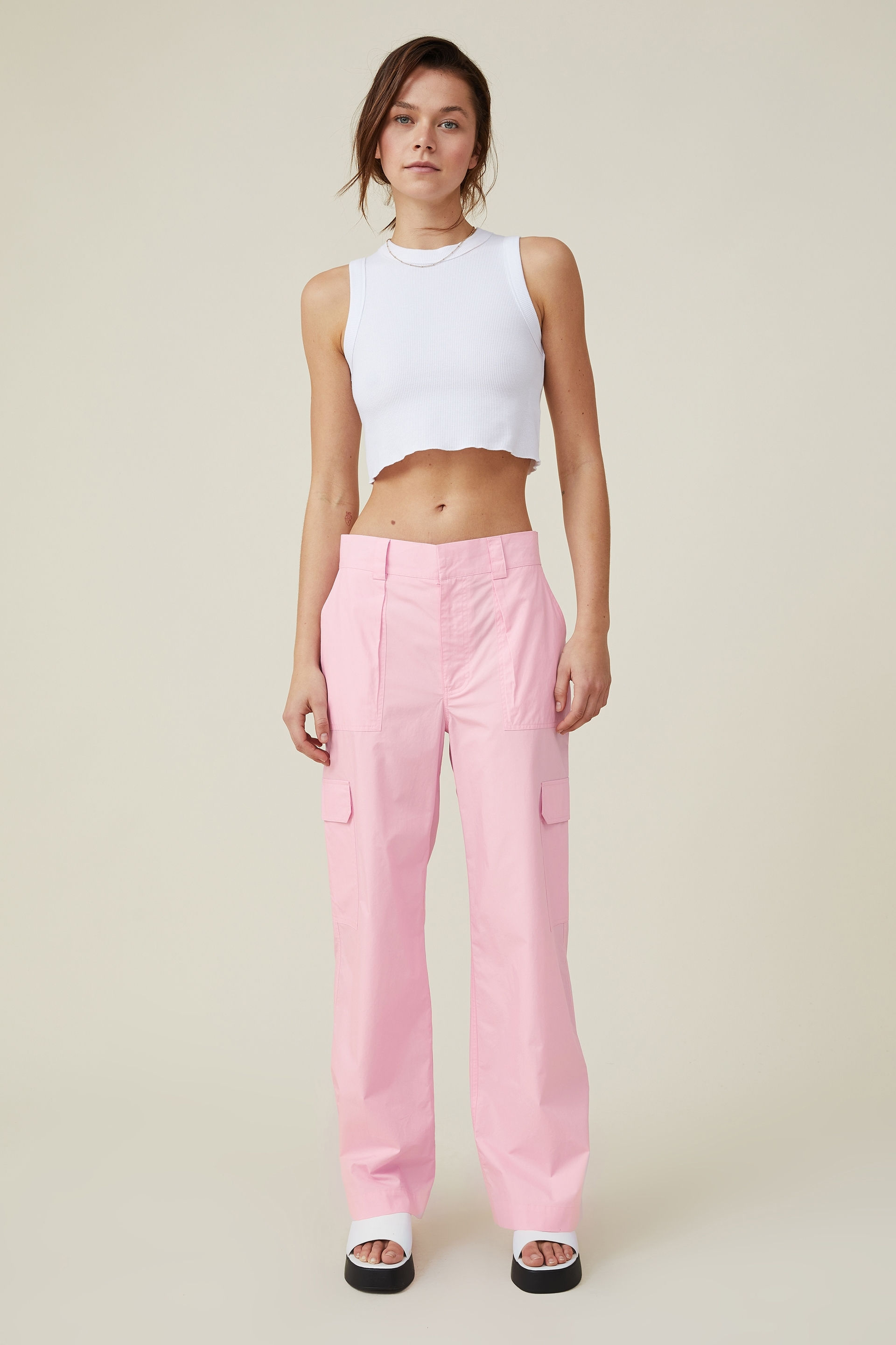 ASOS DESIGN tapered cargo pants in dusty pink | ASOS