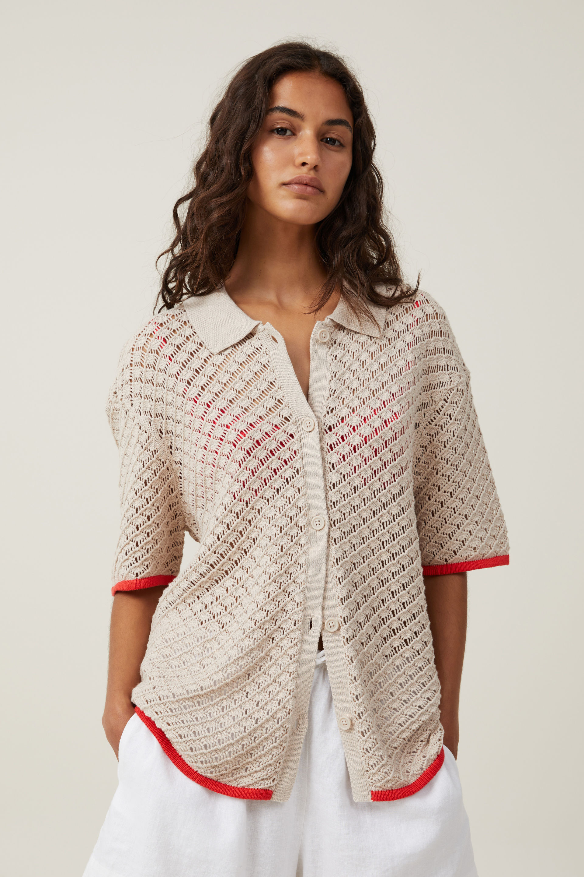 Cora Crochet Knit Shirt