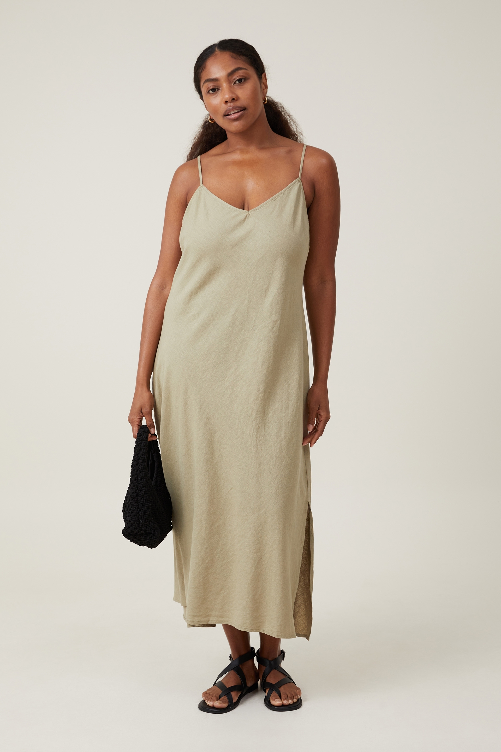Cotton On Women - Haven Slip Midi Dress - Desert sage