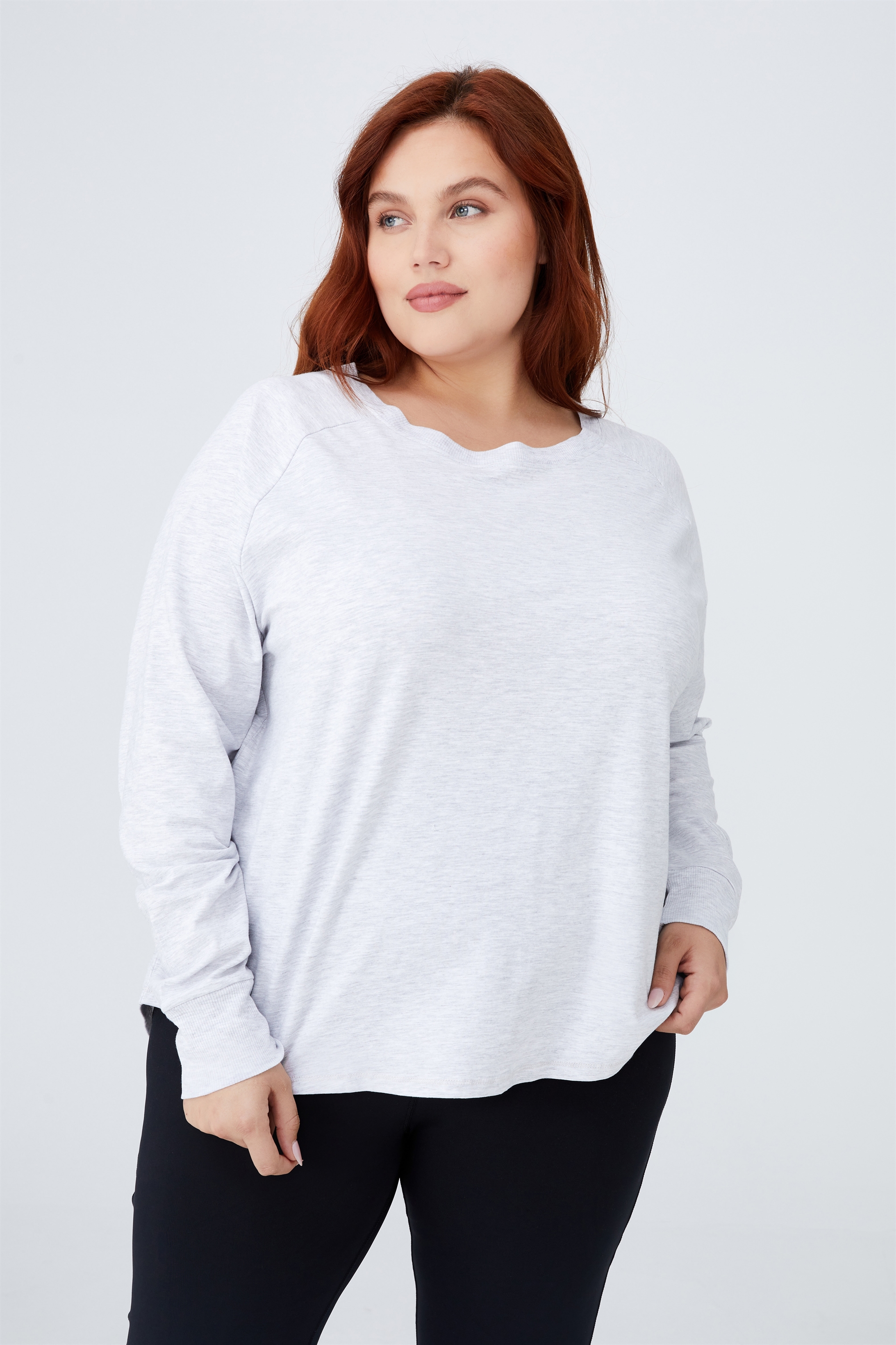 Cotton On Women - Curve Active Long Sleeve Top - Grey marle