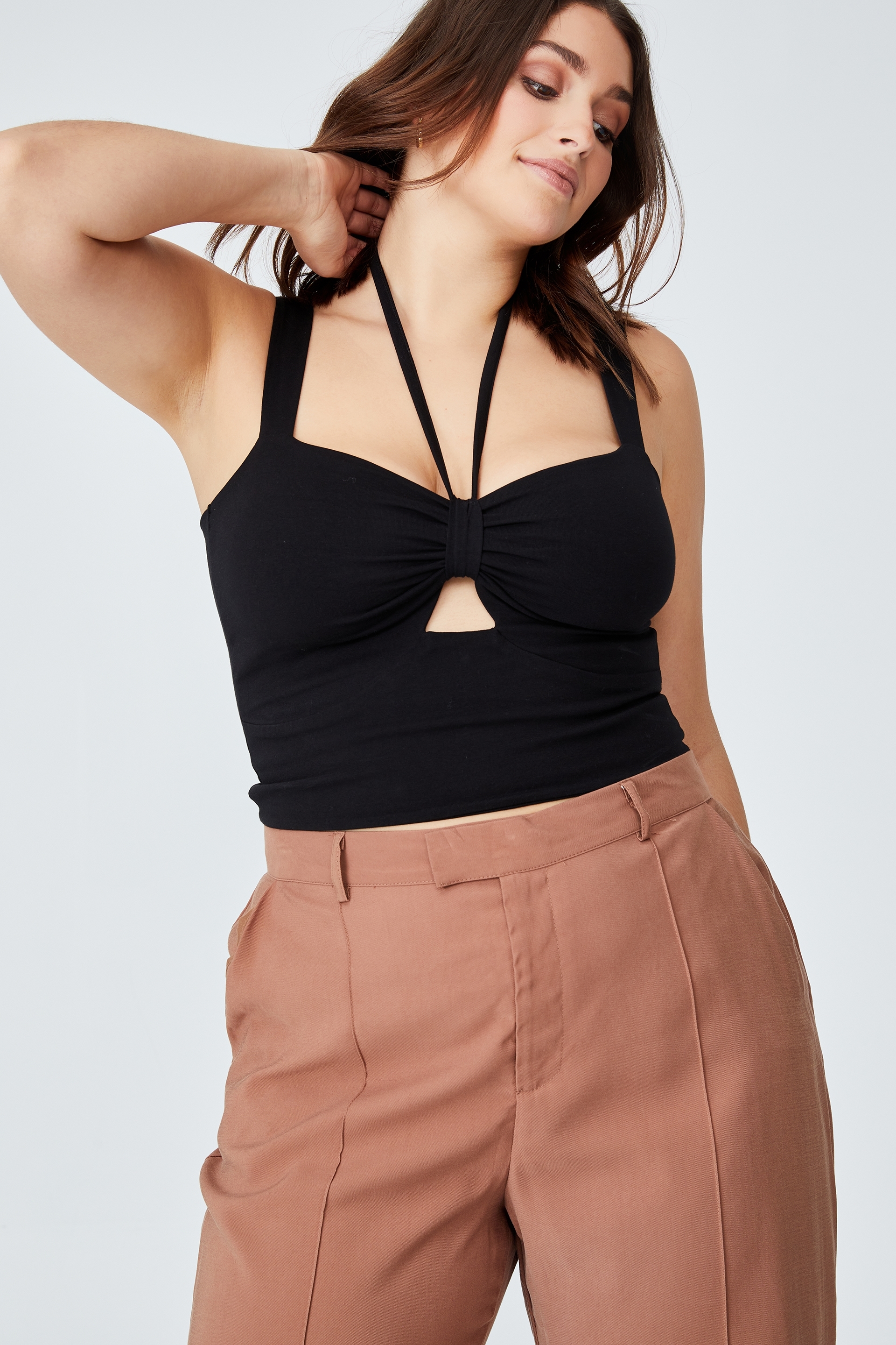 plus size halter shirts & tops