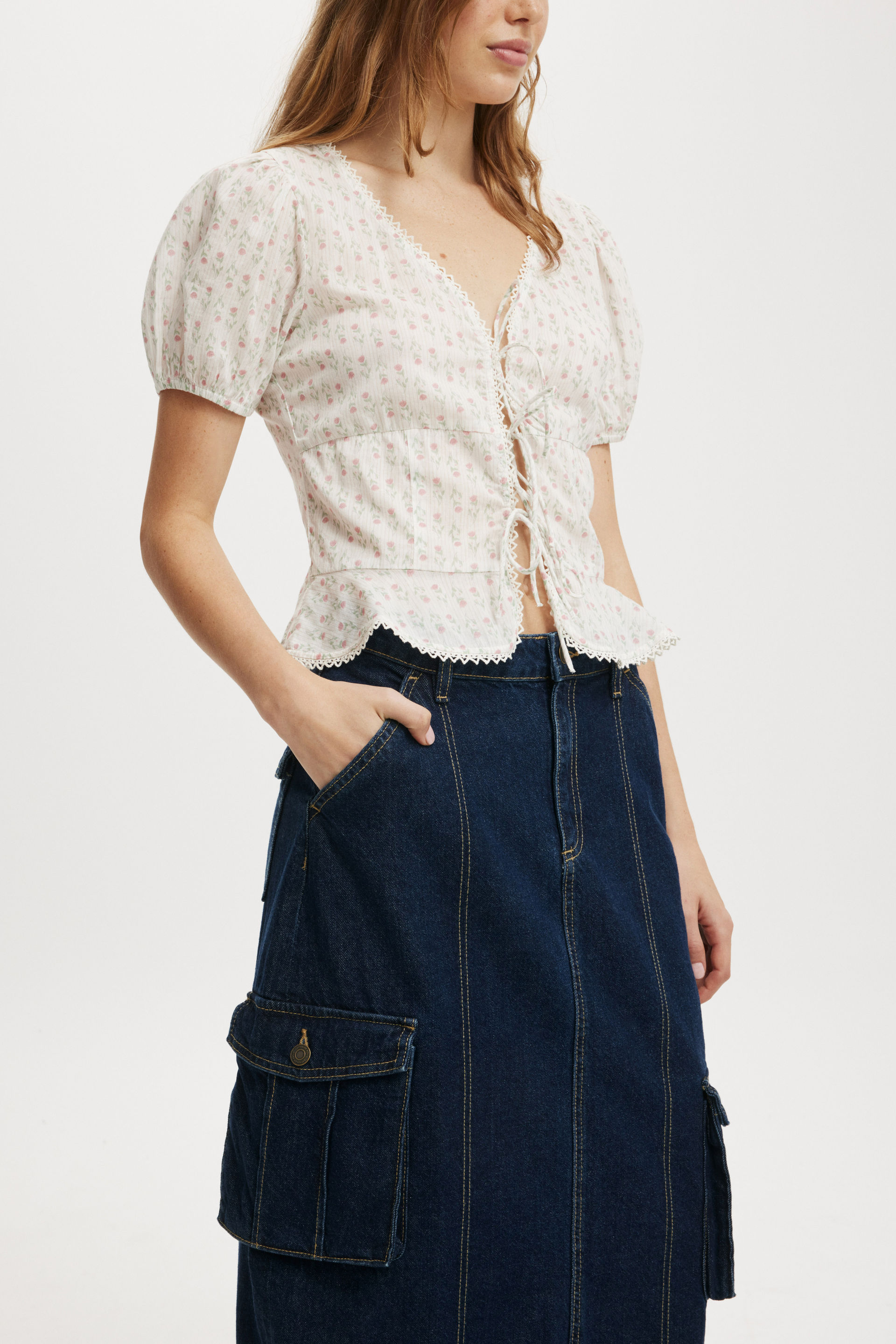Denim skirt from CottonOn, Shirt from Foschini