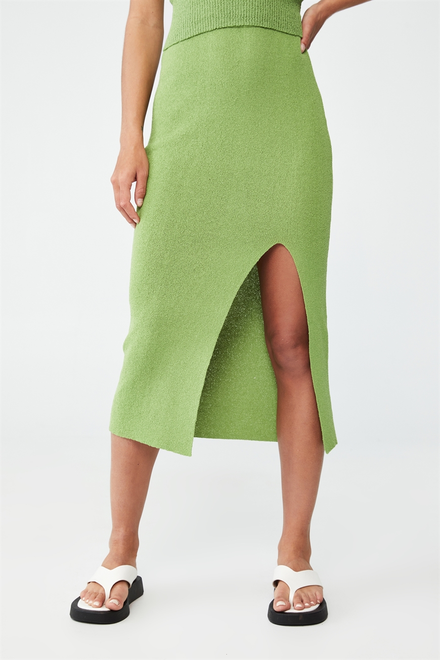 Cotton On Women - Set Up Knit Midi Skirt - Mint green