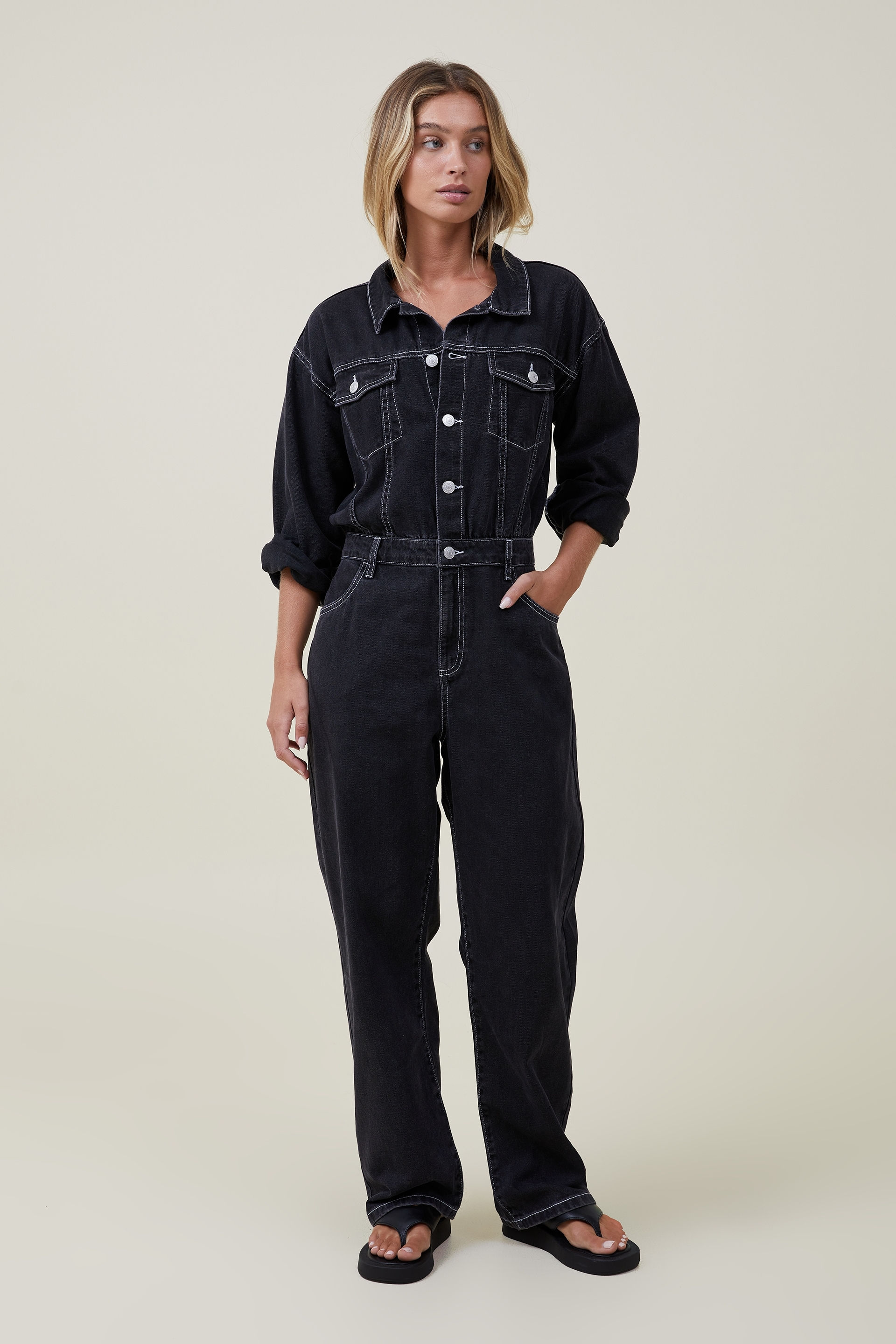 Long Sleeve Denim Boiler Suit 8288