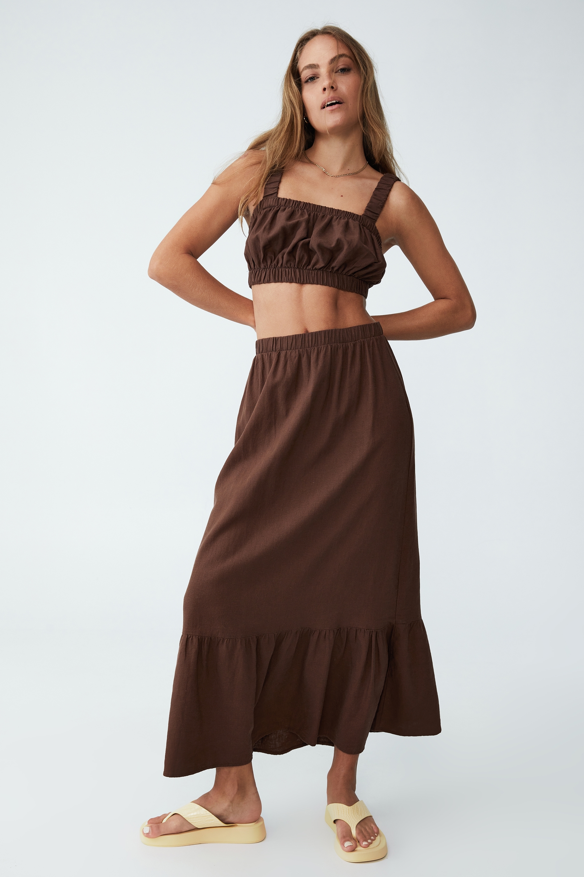 Cotton On Women - Woven Talia Ruffle Maxi Skirt - Acorn