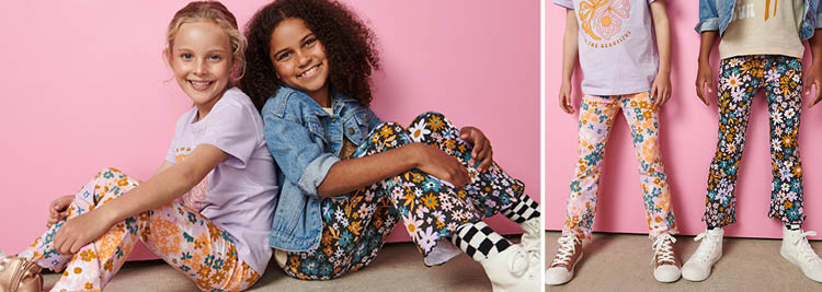 Kid Girl Floral Coloré Leggings Pantalon 2 3 4 5 6 7 8 9 10 11 12 13 ans 